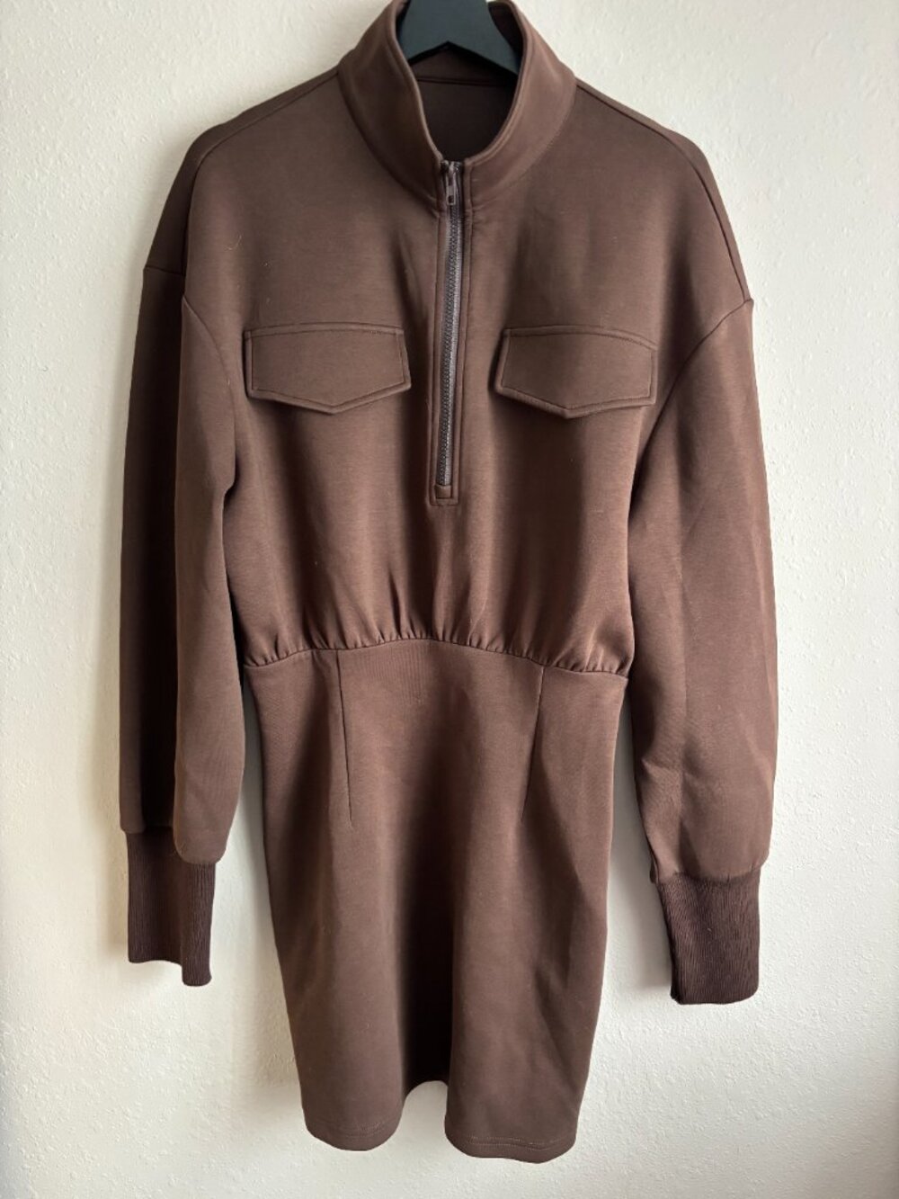 Commense Half Zip Sweatshirt Mini Dress